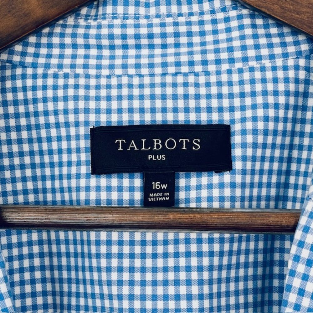 Talbots One Button Gingham Blazer Jacket Coastal … - image 6